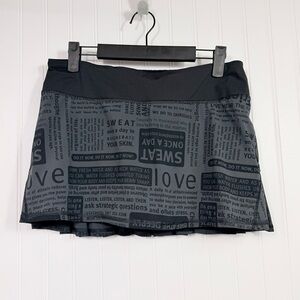 Lululemon Run Pace Setter Skirt 4-way Stretch Sz 6 Manifesto Deep Coal Black